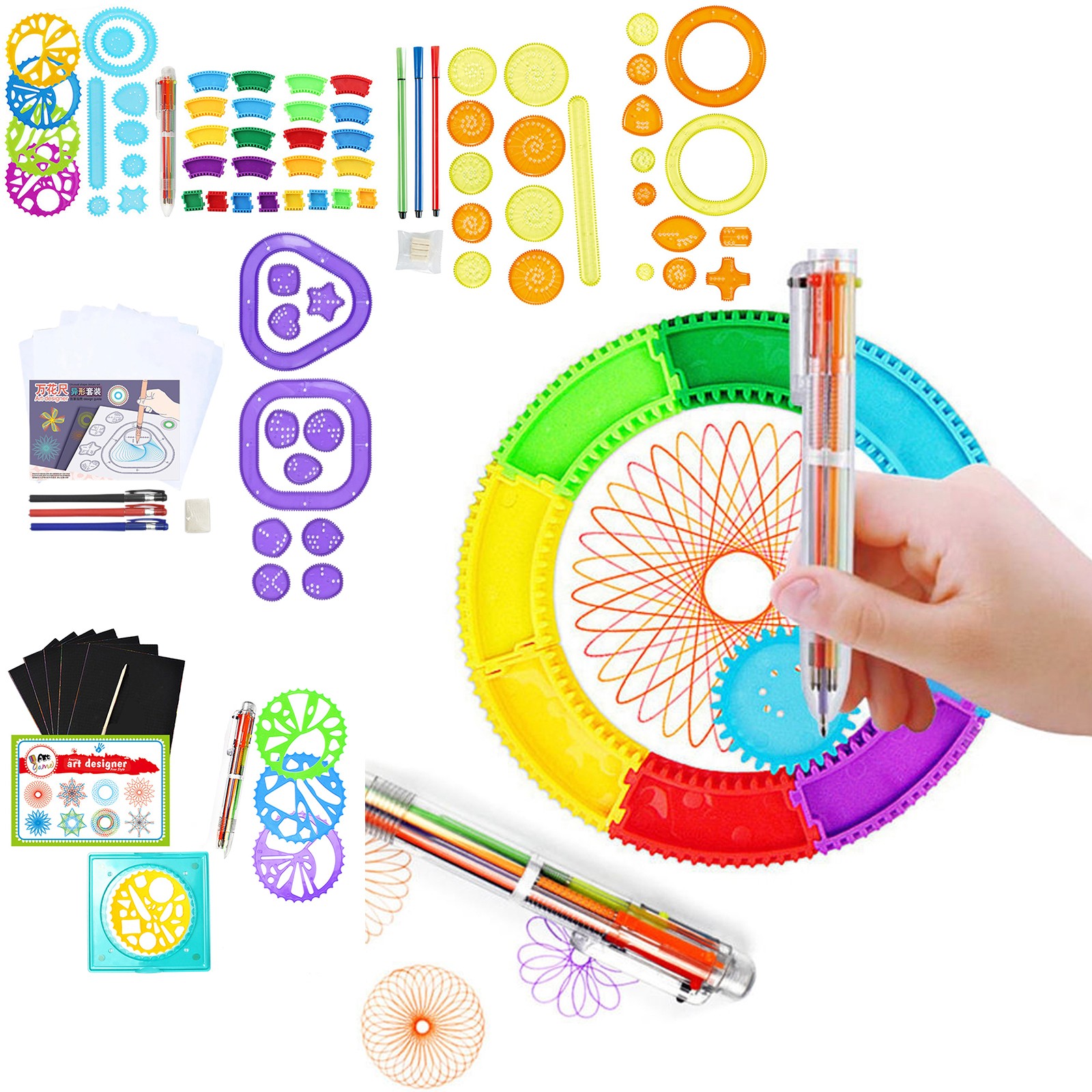 Kids Education Drawing - Set Spirograph Warna-warni Kit Gambar Seni
