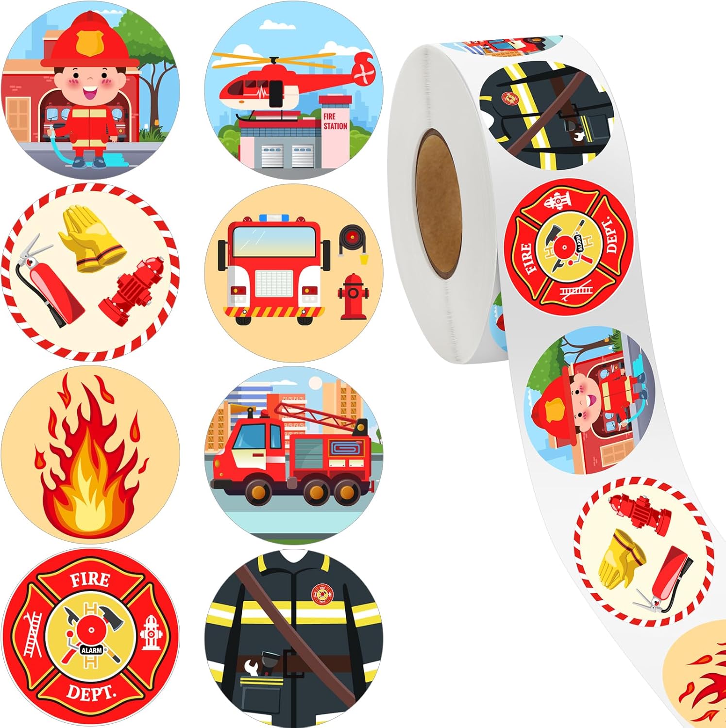 Kids Education Name - 500 Buah Stiker Polisi Stiker Pemadam