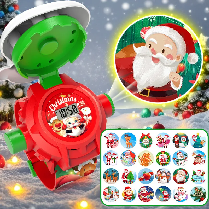 Kids Educational Watch - Jam Proyeksi Natal Mainan Edukasi Montessori