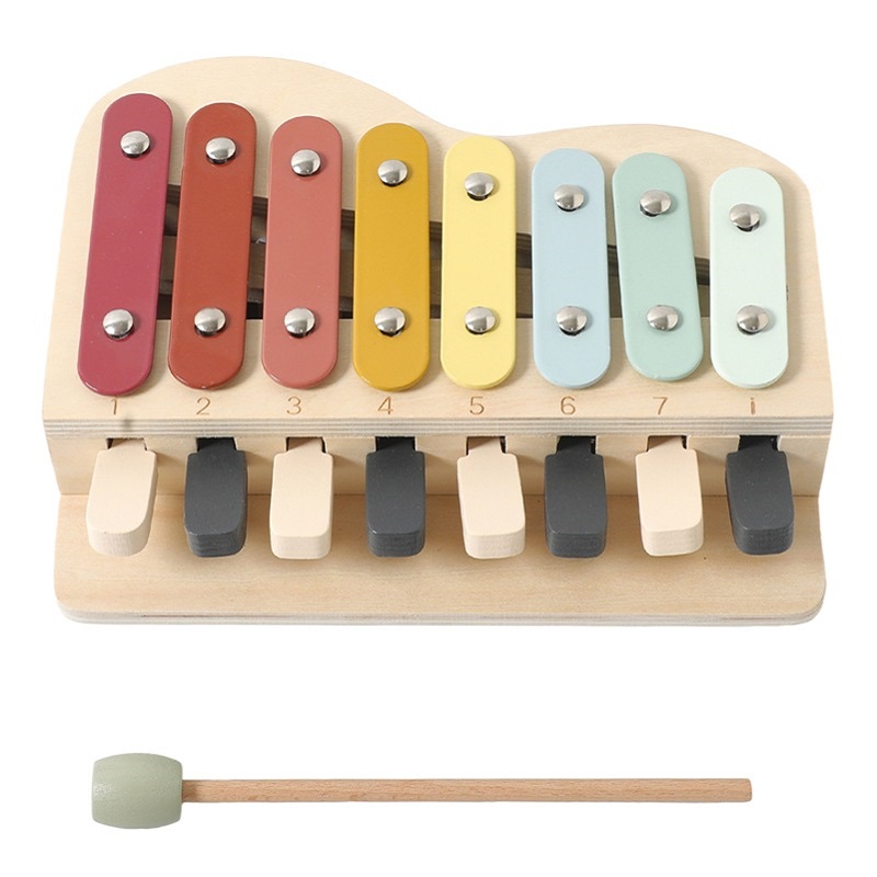 Kids Education Learn Tv - Mainan Piano Kayu Montessori Tombol Warna