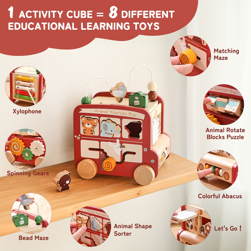 Kids Education Name - Mainan Bus Kayu Nama Kustom Gratis