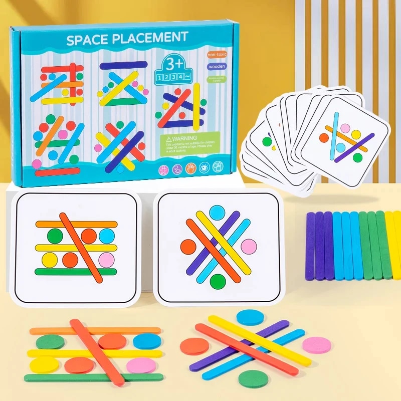 Kids Educational Game 3 - Mainan anak, tongkat pelangi, teka-teki kayu