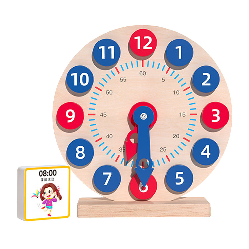 Kids Education Number - 1Set Jam Kayu Anak-anak untuk Pembelajaran