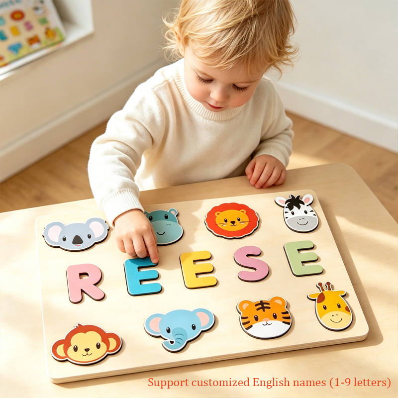 Puzzle Kayu Pribadi Montessori - Kids Education Name ulasan dan harga