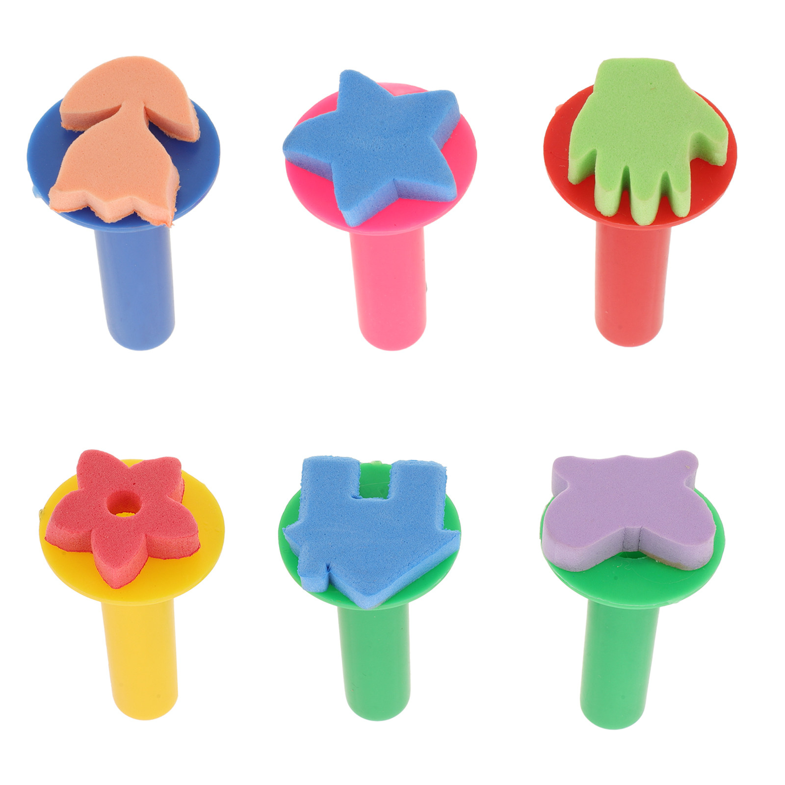 6 Buah Set Stempel Spons Anak- - Kids Education Drawing ulasan dan harga