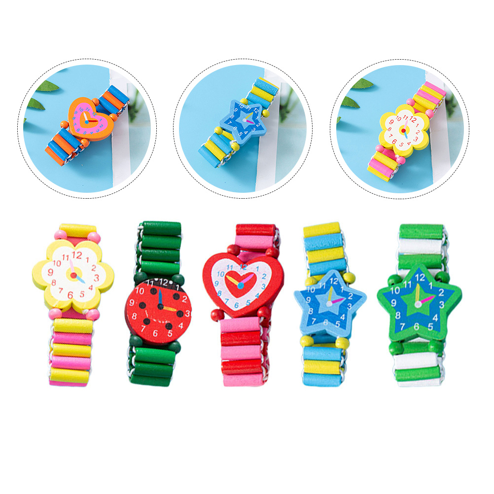 5 Buah Jam Tangan Kayu Gelang  - Kids Educational Watch ulasan dan harga