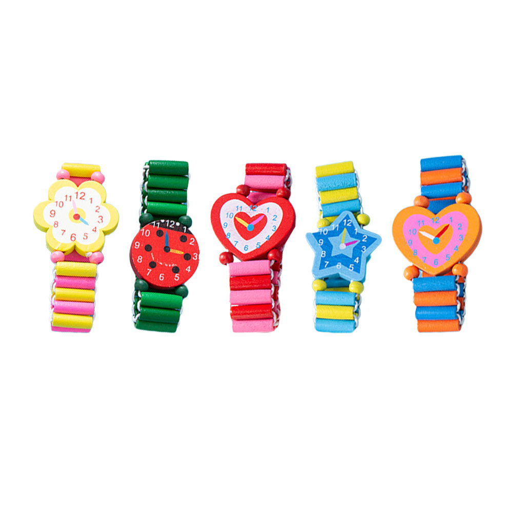 5 Buah Jam Tangan Kayu Gelang  - Kids Educational Watch ulasan dan harga