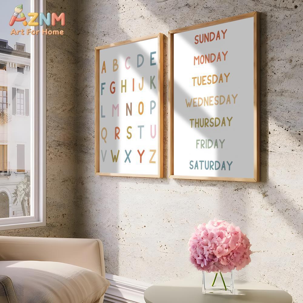 AZNM Seni Dinding Kanvas Tanpa - Kids Education Number ulasan dan harga