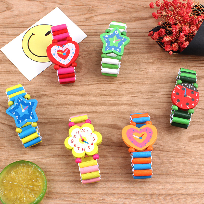 3 Buah/Lot Jam Tangan Kayu Jam - Kids Educational Watch ulasan dan harga