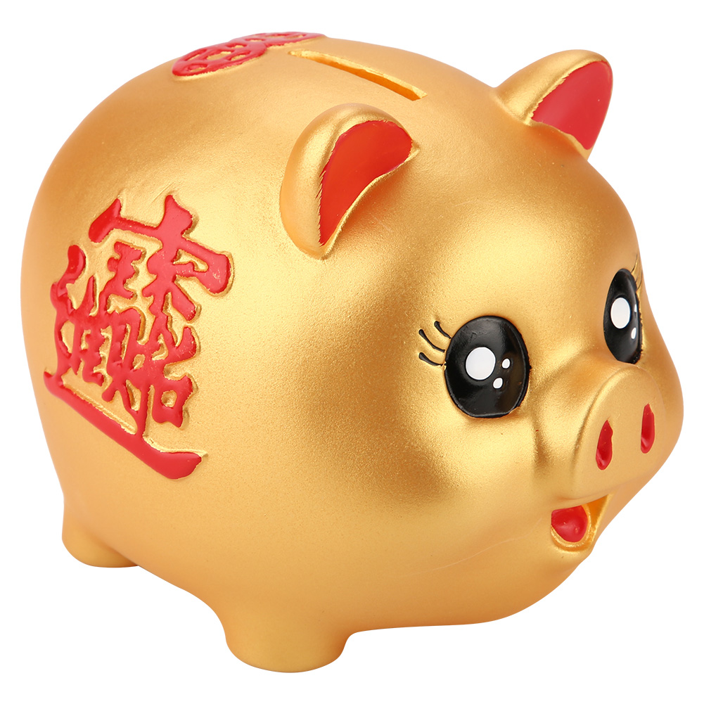 Bank babi plastik lucu emas De - Kids Education Money ulasan dan harga