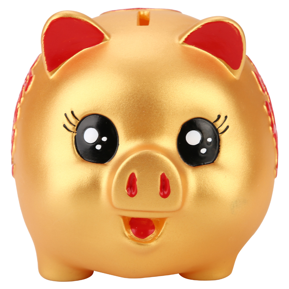 Bank babi plastik lucu emas De - Kids Education Money ulasan dan harga