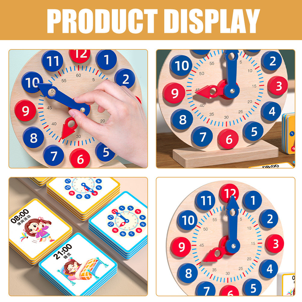 1Set Jam Kayu Anak-anak untuk  - Kids Education Number ulasan dan harga