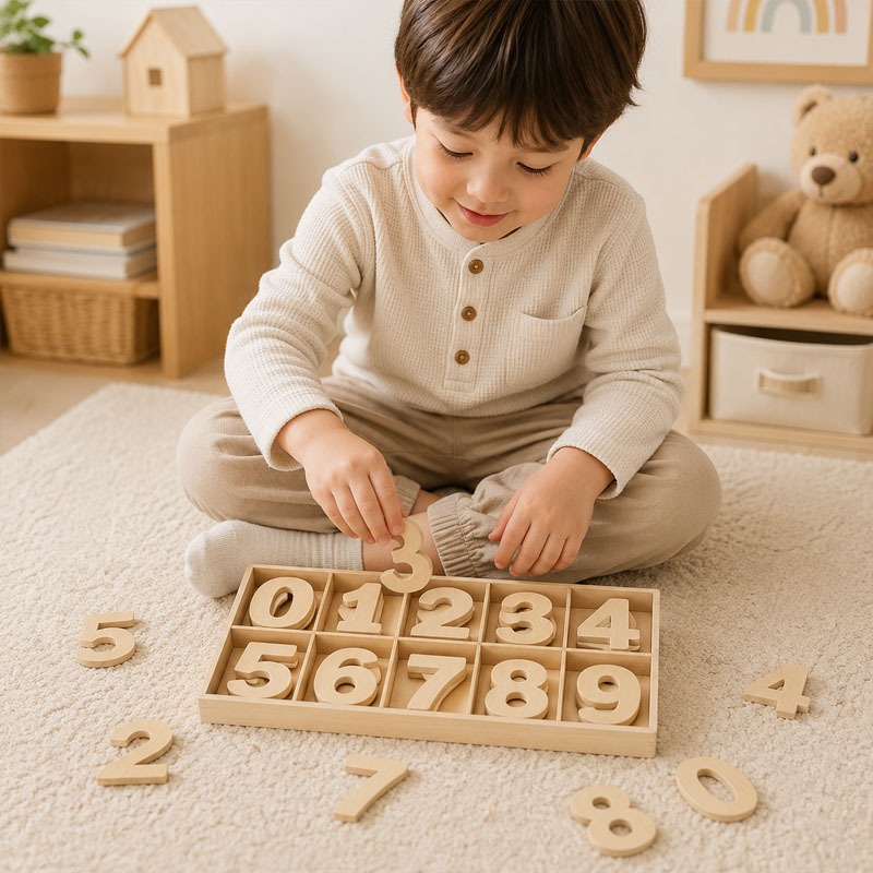 Set Angka Kayu Kerajinan Tanga - Kids Education Name ulasan dan harga