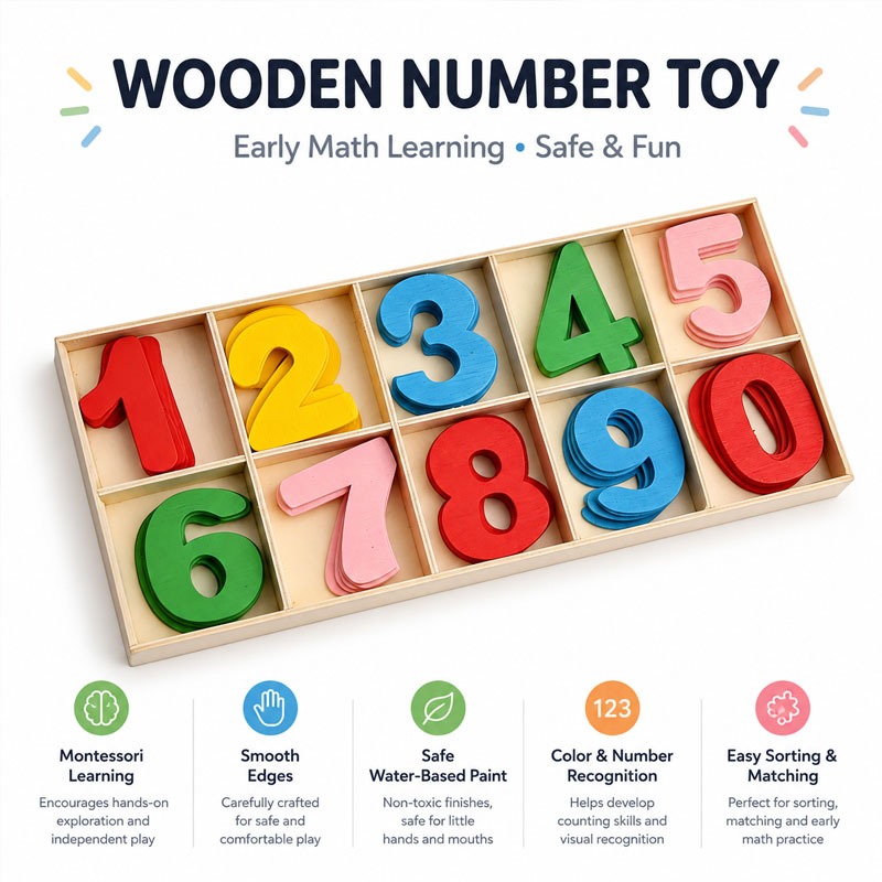 Set Angka Kayu Kerajinan Tanga - Kids Education Name ulasan dan harga