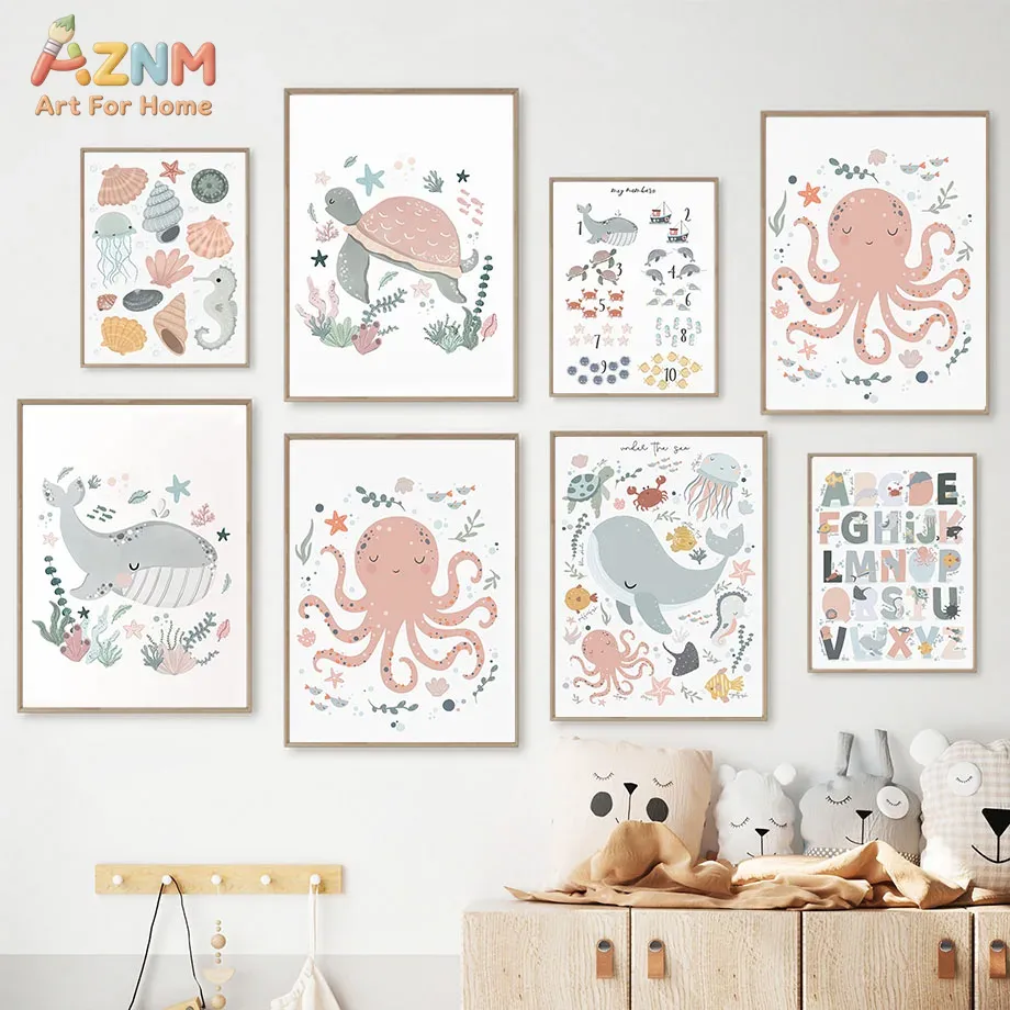 AZNM Nursery Seni Dinding Kanv - Kids Education Number ulasan dan harga