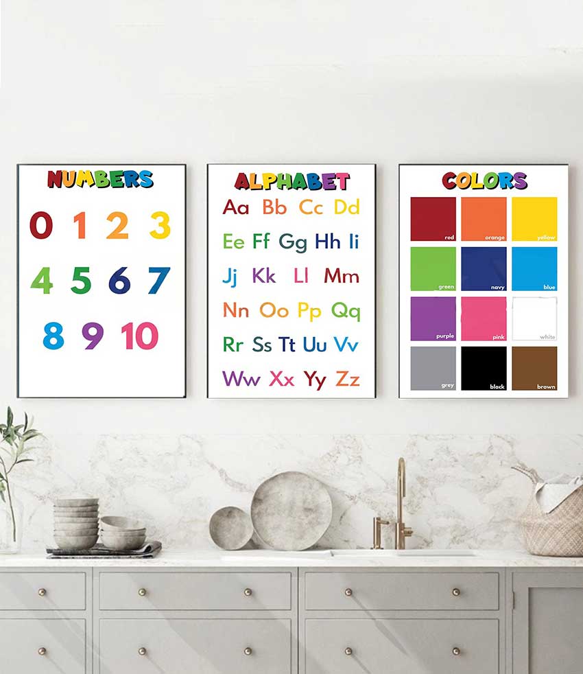 1 buah poster kelas pendidikan - Kids Education Name ulasan dan harga