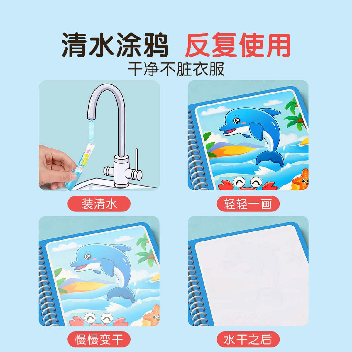 Buku Gambar Ajaib dengan Air u - Kids Education Drawing ulasan dan harga